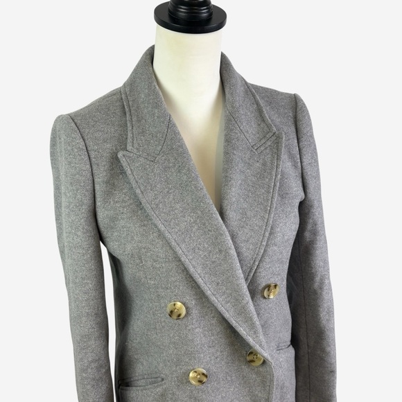 J Crew Wool Cashmere Double-Breasted Coat Gray 2P - Picture 2 of 14